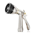 Heavy Duty Metal Garden Hose Nozzle, 7 Patterns, Rear Trigger | High pressure metal sprayer for garden, car wash, pet