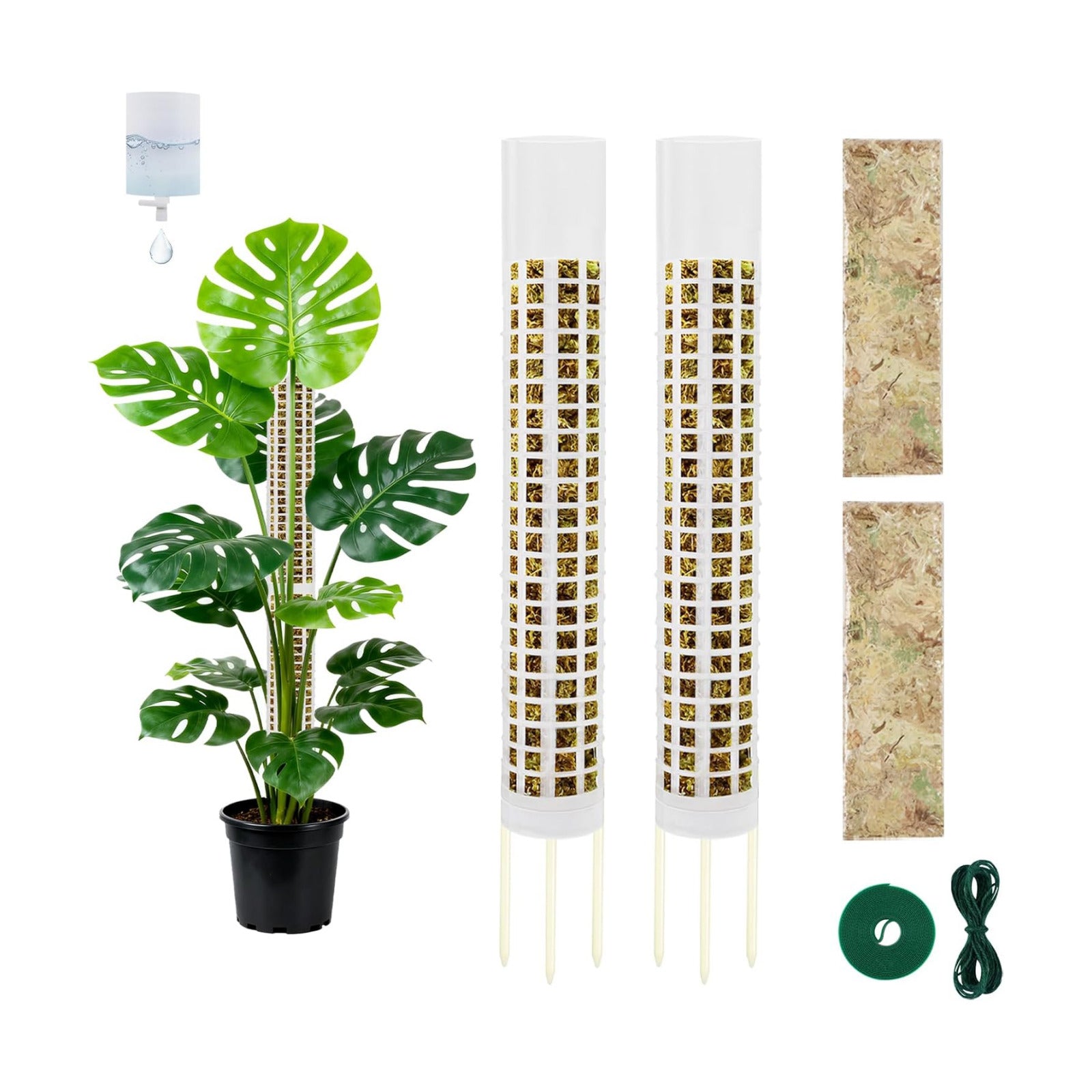 NZNDB Moss Pole Monstera Plant Support, 2Pack 17 in Self Watering Moss Pole | Stackable & Refillable Plastic Moss Poles
