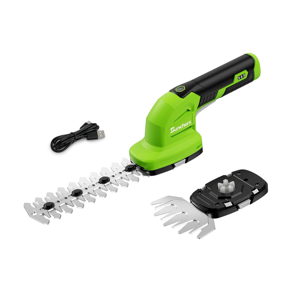 2 in 1 Hedge Trimmer Cordless, 7.2V Electric Grass Cutter Hedge Shears, Handheld Shrub Bush Trimmer, Lightweight Grass
