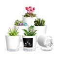 Self Watering Pots for Plants, 2026 New Flower Plant Pots with Drainage Holes, Wicking and Clear Reservoirs for