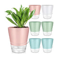 Funnymoom 6 Pack 6 Inch Self Watering Plant Pots Self Watering Planters with with Visual Reservoir and Drainage Hole