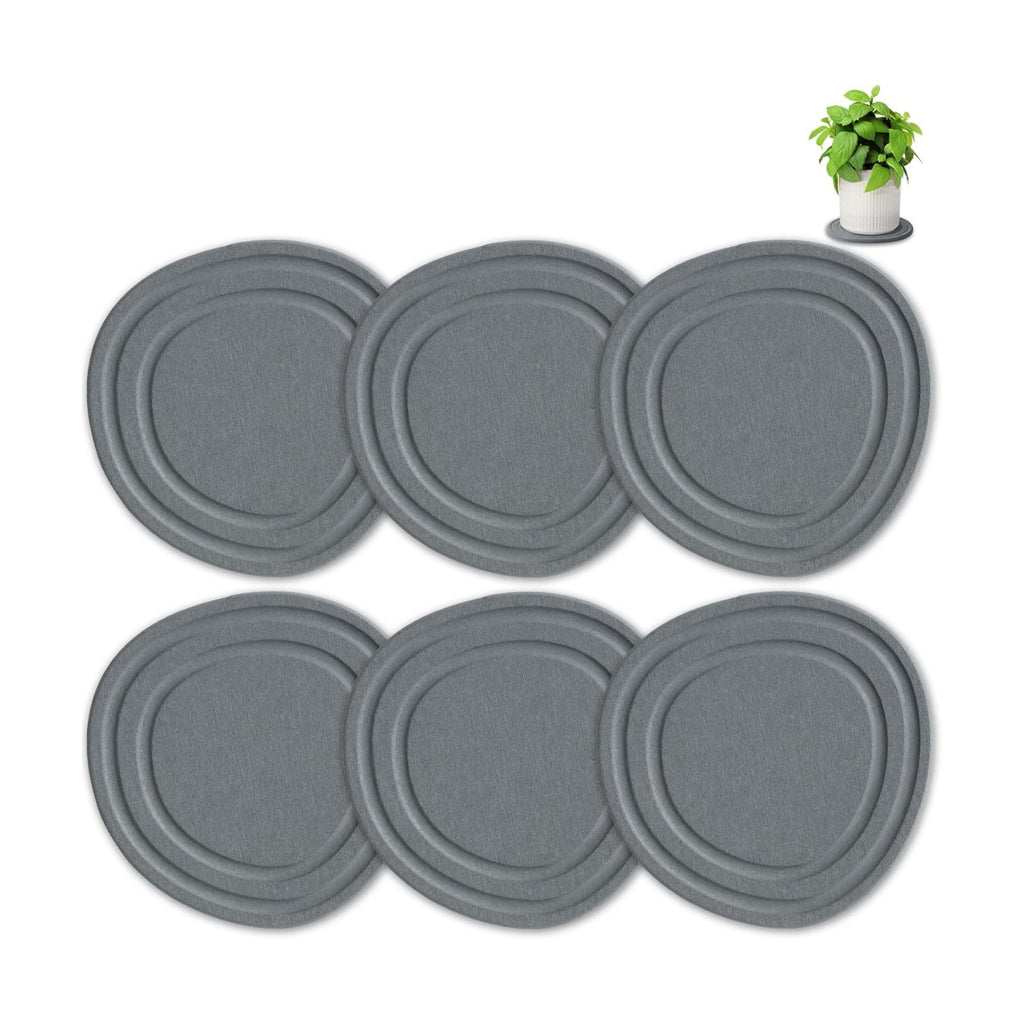 Plant Saucers for Indoors, 6 Pack 6" Quick Dry Diatomite Plant Drip Water Catcher Trays for Pots, Diatomaceous Earth
