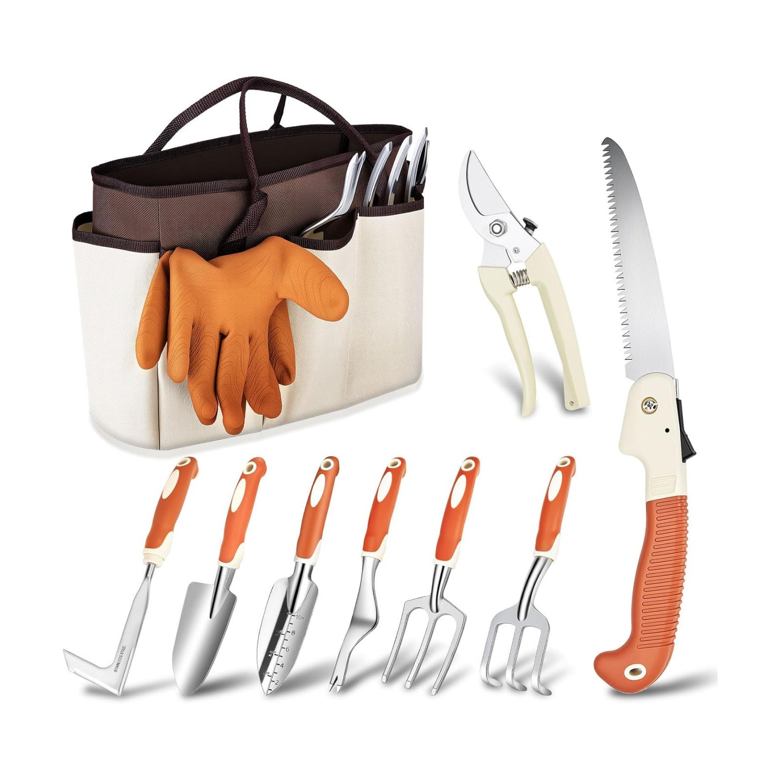 Garden Tool Set - 10 PCS Heavy Duty Stainless Steel Gardening Tools Set with Storage Bag, Gardening Kit Ideal Gardening