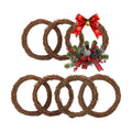7 Pcs 12 Inch Natural Grapevine Wreath, Natural Rattan Wreath,Hand-Woven 12 Inch Vine Branch Wreaths, Perfect for DIY Crafts, Christmas Decorations, and Wedding Supplies