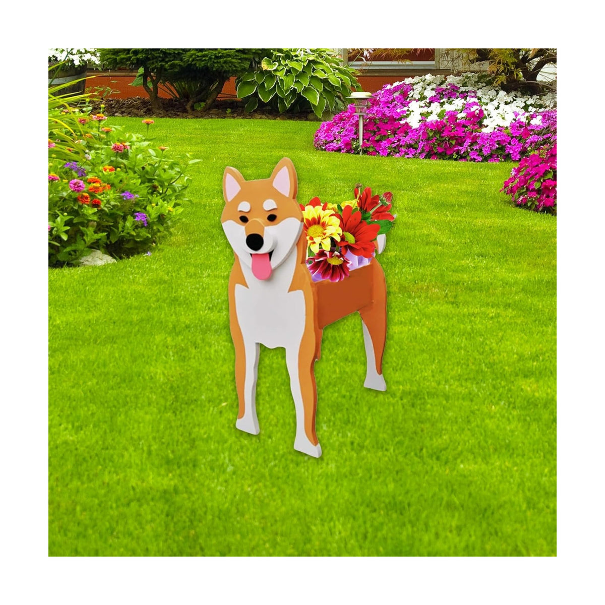 Shiba Inu Dog Planter Pots, Animal Shaped Flower Pot | Cute Plant Gift for Women and Pet Lovers, Indoor Outdoor Garden