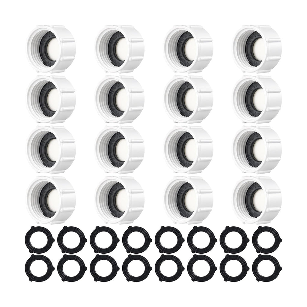 Mudder 16 Pcs Garden Hose Caps, 3/4 Inch GHT Sprinkler Cap,White