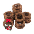 25 Pcs 4.72 Inch Natural Grapevine Wreath Set, Natural Rattan Wreath,Hand-Woven 4.72 Inch Vine Branch Wreaths, Perfect for DIY Crafts, Christmas Decorations, and Wedding Supplies