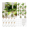 18 Sets 3.94" Plastic Window Propagation Stations Hanging Propagation Vases Plant Test Tubes with Suction Cup &
