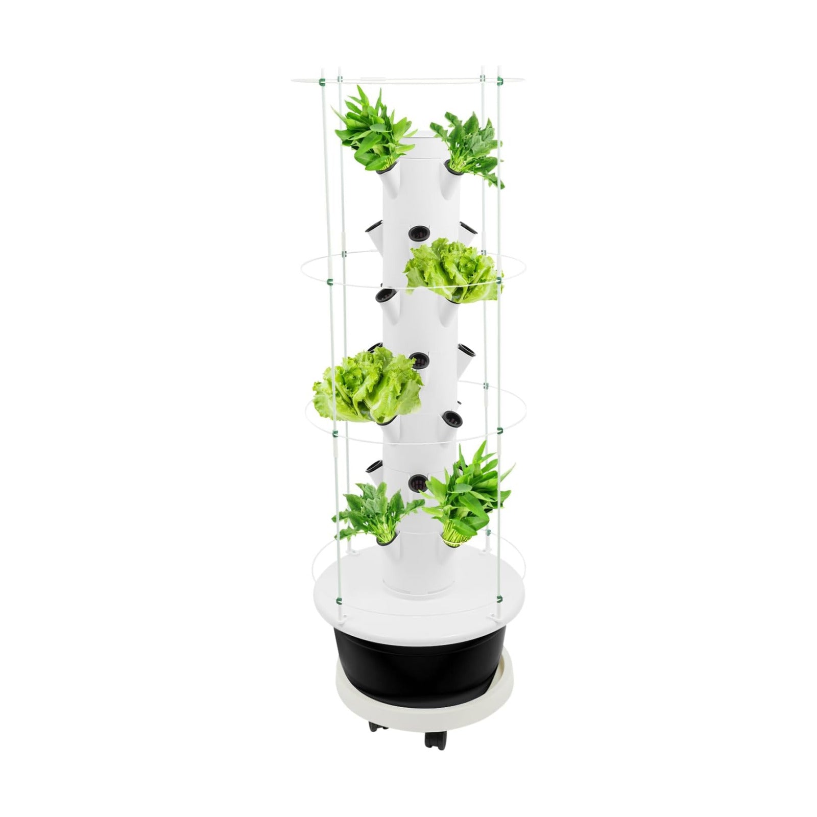 28 Pods Hydroponics Growing System kit, 7-Layer Movable Vertical Hydroponic Tower with Pump Timer Climbing Support