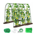 47"x47"x22" U-Shape Cucumber Trellis, Metal Plant Support with Net | 20 clips & ties included， weatherproof heavy-duty