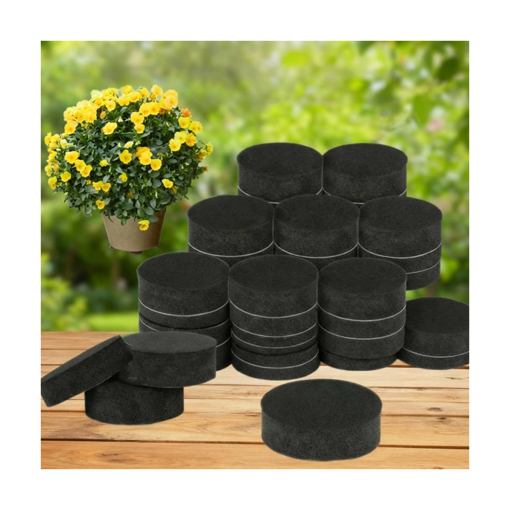 40Pcs Pot Feet Invisible Round Flowerpot Riser Stands Self - Adhesive Black Non - Slip Heavy Duty Pot Pad for Balcony