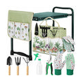 Sintuff 9 Pcs Garden Kneeler and Seat with Gardening Tools and Pouch Heavy Duty Gardening Stools for Seniors Foldable