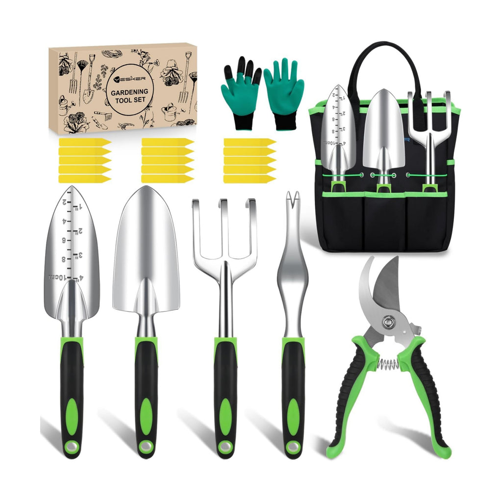 Yesker Gardening Tools 22-Piece Heavy Duty Garden Tool Set Gardening Supplies Gifts for Women Men Gardening Hand Tool