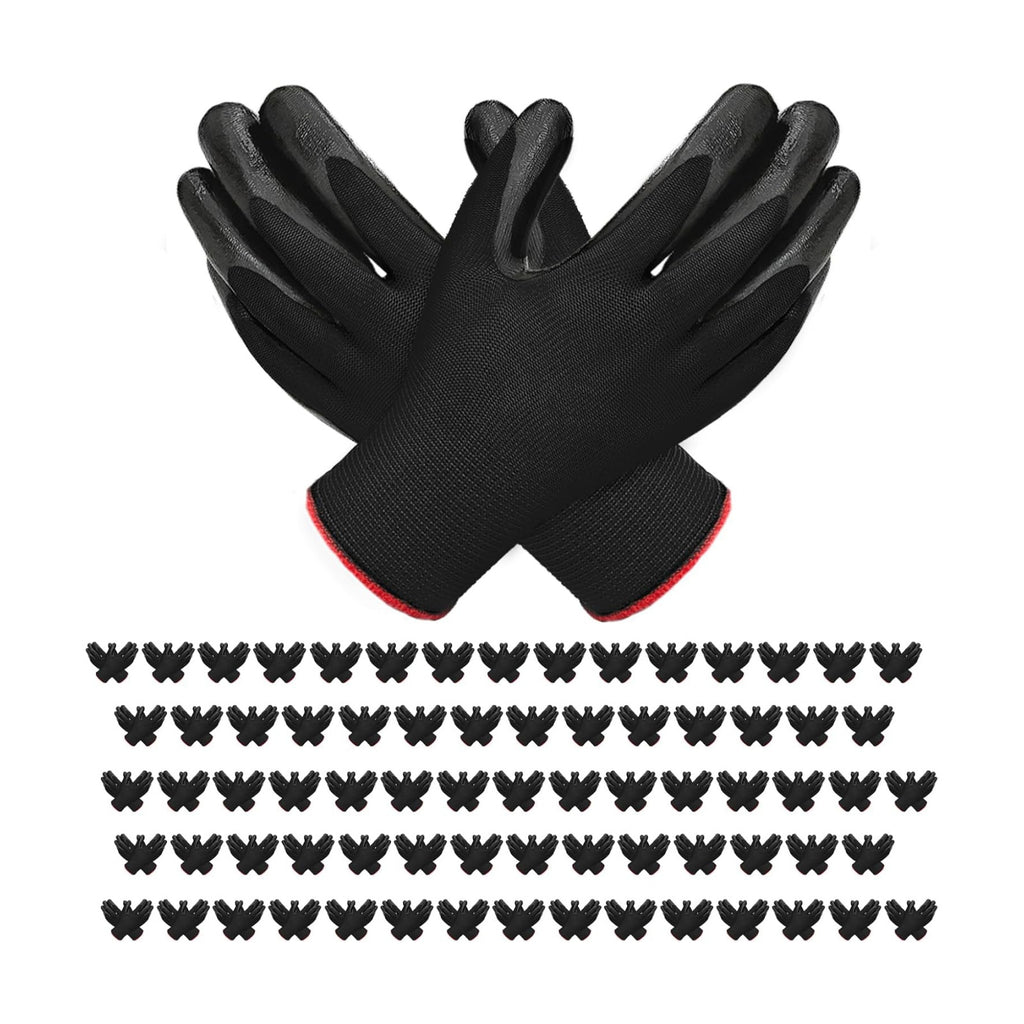 72 Pairs Gardening Gloves for Men Women Rubber Coated Breathable Garden Gloves Black