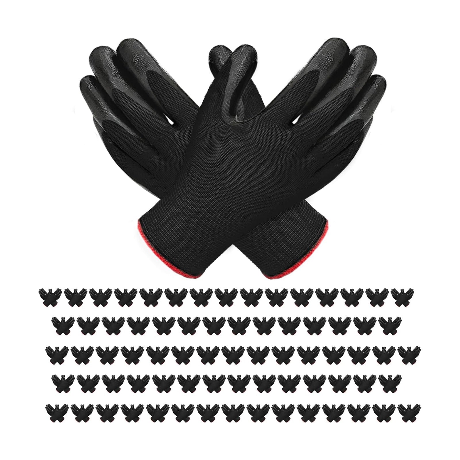 72 Pairs Gardening Gloves for Men Women Rubber Coated Breathable Garden Gloves Black