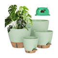 Plant Pots, 12" 10" 6" 8" Inch Self Watering Pots with Water Level Indicator, Set of 5 Flower Pots Indoor with Drainage