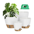 Plant Pots, 12" 10" 6" 8" Inch Self Watering Pots with Water Level Indicator, Set of 5 Flower Pots Indoor with Drainage