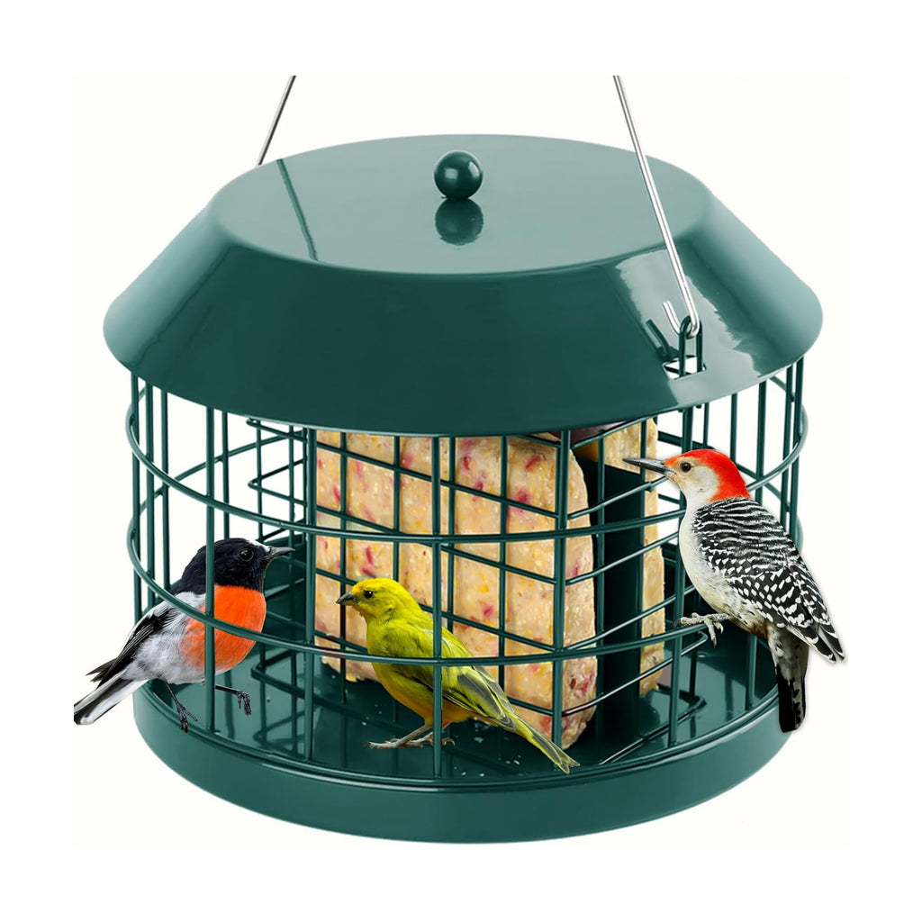 Gbekery Squirrel Proof Suet Bird Feeders for Outdoors Hanging, Green