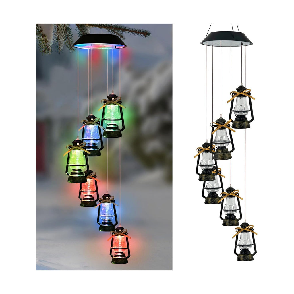 Hanging Solar Lantern Wind Chime for Outside,Christmas Decorations Outdoor