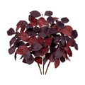 Briful 3 PCS Fall Leaves Artificial Magnolia Leaf Bush, 15" Burgundy Autumn Fake Greenery Picks for Vase Floral Arrangement Kitchen Table Home Fall Decoration