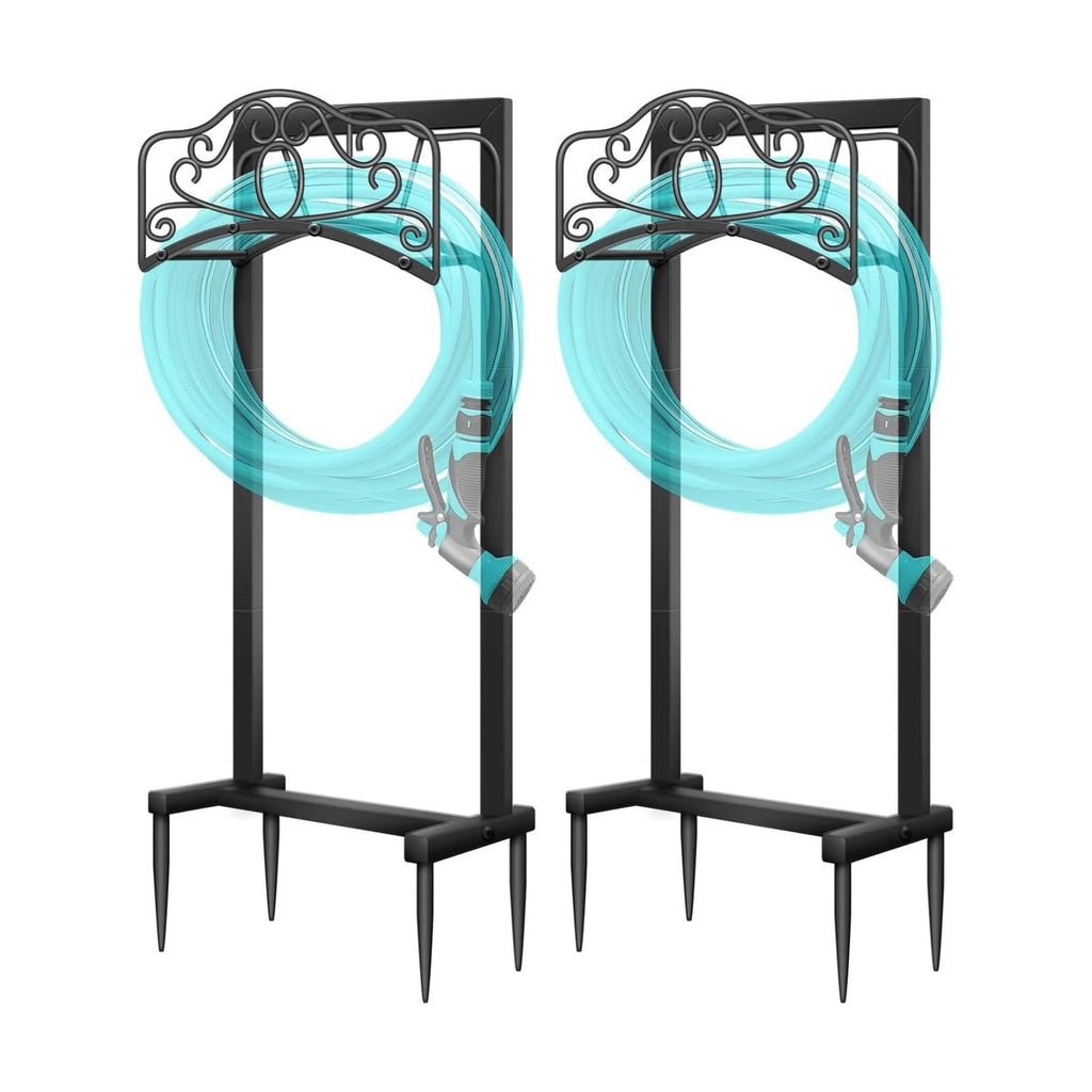 2 Pack Hose Holder,100ft Capacity Garden Hose Holder | Freestanding Water Hose Holder,Upgraded Garden Hose Reel With 4
