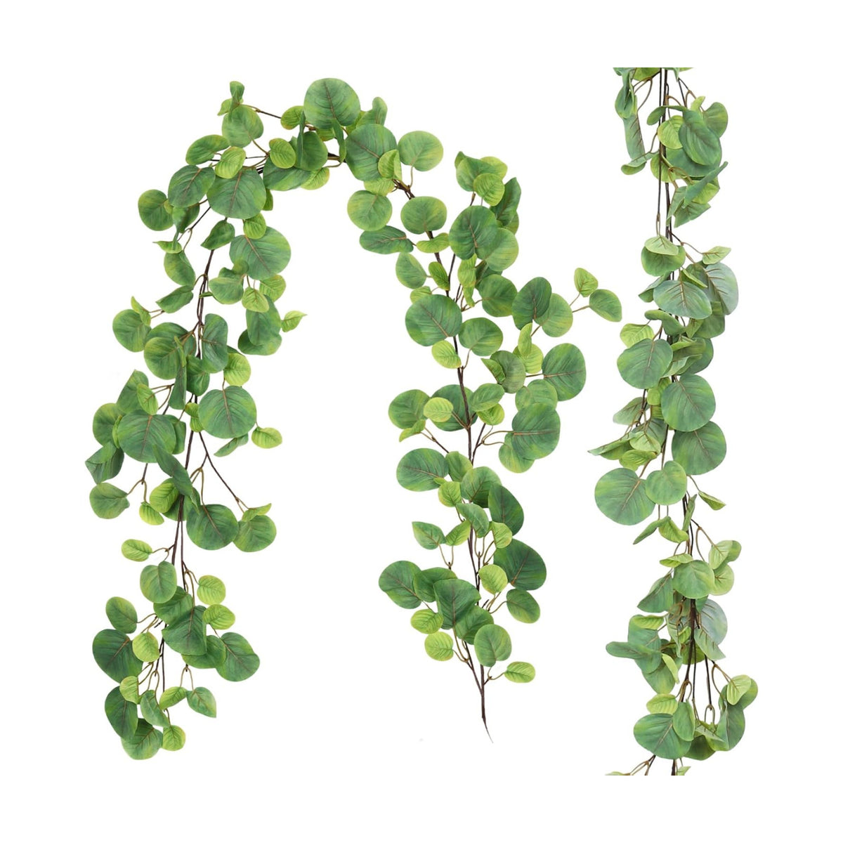 RECUTMS 2Pc Artificial Big Eucalyptus Vines Garland 5.6FT Apple Leaves Ivy