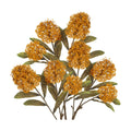 Briful 3PCS Faux Fall Flowers 22.8in Brunt Yellow Skimmia Spray Artificial Flower Branches Fake Fall Skimmia Stems for Autumn Home Vase Floral Arrangement Wedding Party Decor