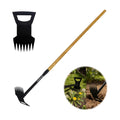 60" Wood Handle Weed Puller Tool, 7-Tine Garden Hoe, Secure Fit, No Bending | Weed Remover Tool & Weed Hoe for Yard
