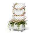 Miory 60" Raised Garden Bed with Trellis & Wheels, Vertical Gardening Planter Box with Water Level Indicator and