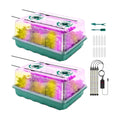 96 Cell Seed Starter Tray with Grow Light, Seed Starting Trays with Adjustable Humidity Dome, Seed Starter Kit Plant