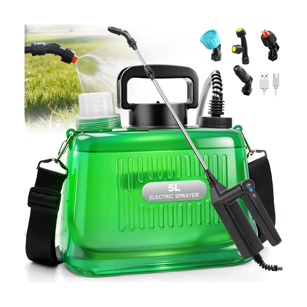 SideKing Battery Powered Sprayer 1.35 Gallon, 3 Adjustable Pressure Electric Weed Sprayer with Battery Indicator