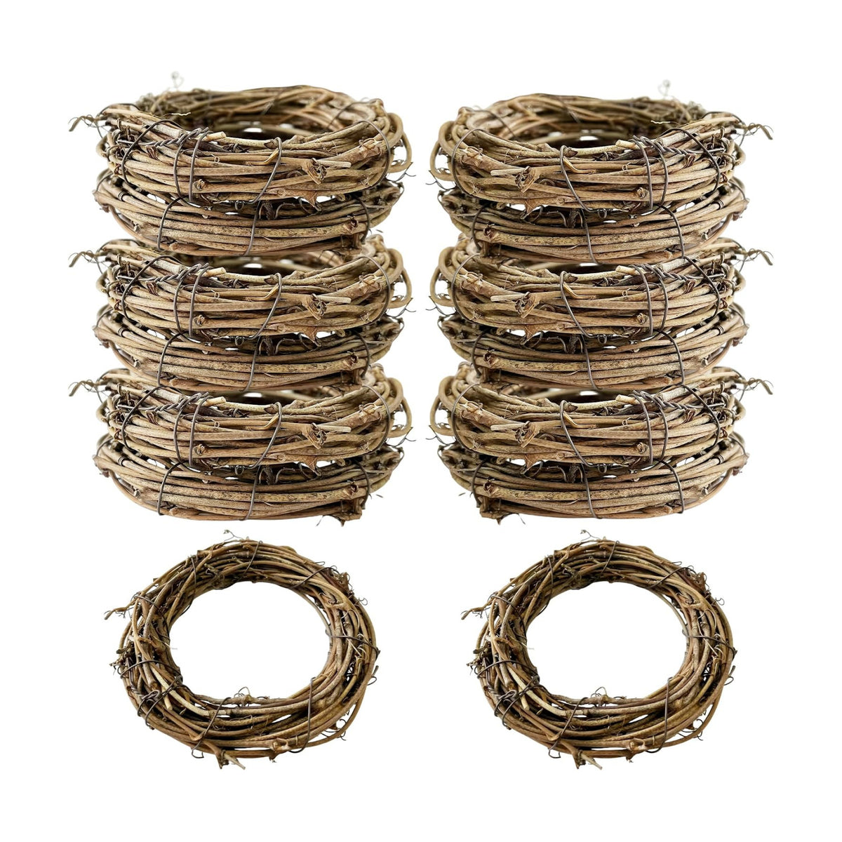 12Pcs 2.36Inch Natural Grapevine Wreaths, Vine Branch Wreath Rattan Circle for DIY Christmas Holiday Craft Wedding Home Decoration Wall Hanging Supplies