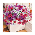 Geegoods Artificial Flowers for Outdoors, Purple White and Rose Red