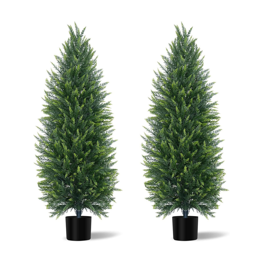 Grooy 5FT Artificial Cedar Topiary Tree with Pot