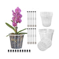 Orchid Pots, 6 Pack 4.3" Orchid Pots with Holes and 10Pcs Plant Stakes, Clear Plastic Plant Pot for Indoor Outdoor Plants(6 Pack 4.3")