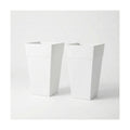 Bloem Finley 25" Tall Recycled Plastic Tapered Planter, White, Set of 2 | Sharp, stylish tapered appearance with a