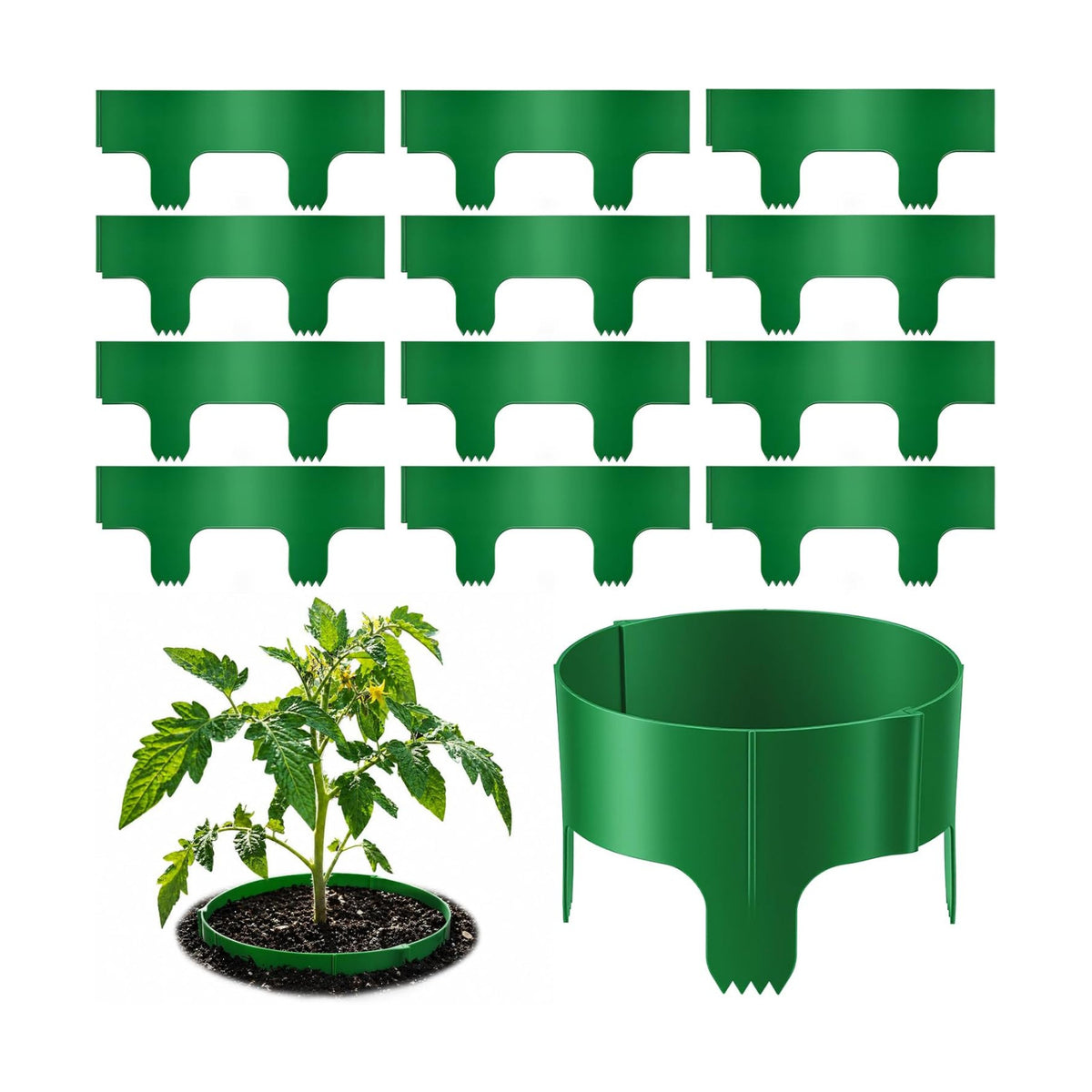 12 Panels Planting Grow Rings, 7-17.5 Inch Diameter Range for Pots & Beds