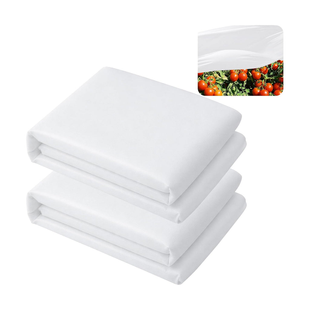 DECOHS 2 Pcs Plant Sun Protection Cloth, 24 x 10 Ft Garden Plant Shade Cloth, Non-Woven White Light Refraction Sunshade