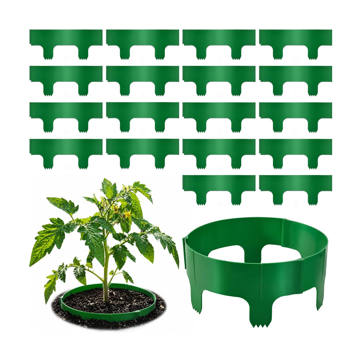 18 Panels Planting Grow Rings, 7-17.5 Inch Diameter Range for Pots & Beds