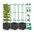 3 Pack Tomato Cages for Garden, Square Tomato Trellis with Grow Bags, 49 IN Tall Heavy Duty Tomato Plant Stakes Support