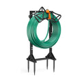 Garden Hose Holder with 2 Tool Hooks Heavy-Duty Water Hose Reel Rustproof | Freestanding Hose Reel Metal Stand Rack