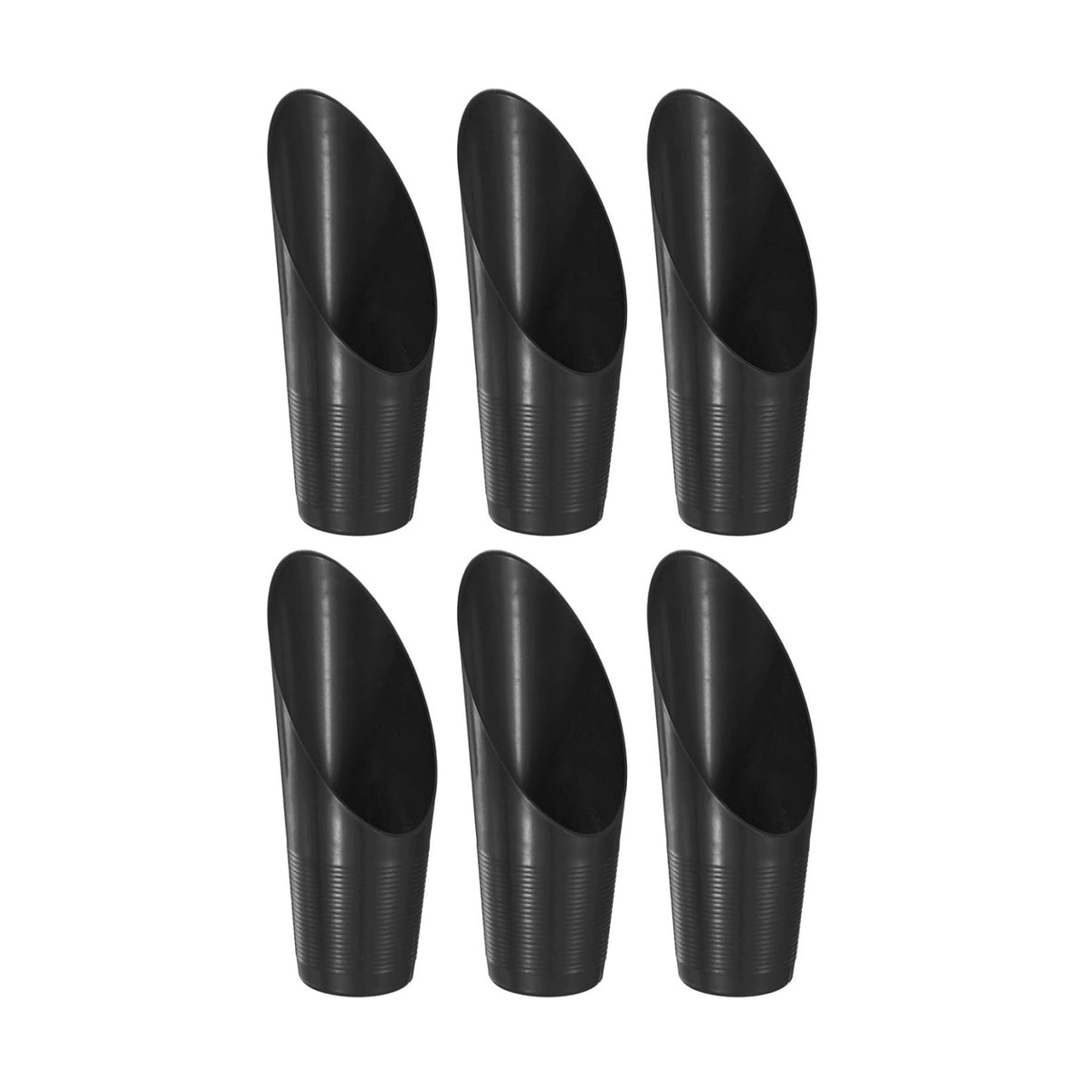 M METERXITY 6-Pack Bonsai Soil Scoops, Plastic Garden Soil Scoops Bucket Shovel Potting Scoopers for Transplanting/Flower Planting/Plant Succulent, Colorful Small Gardening Tools [Black]