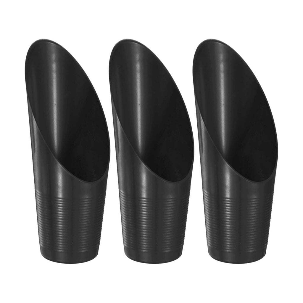 M METERXITY 3-Pack Bonsai Soil Scoops, Plastic Garden Soil Scoops Bucket Shovel Potting Scoopers for Transplanting/Flower Planting/Plant Succulent, Colorful Small Gardening Tools [Black]