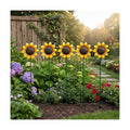 Sunflowers Metal Yard Art Wind Spinners Outdoor Decoration Stakes | 5pcs Lawn Ornaments, Lawn Decorations Garden