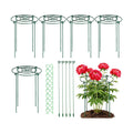 5 Pack Metal Peony Cages and Supports with 20 Plant Twist Clip Ties, Plant Support Stakes for Indoor Outdoor Plants