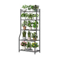 Ekisemio 5-Tier Metal Plant Stand, Heavy Duty Indoor Outdoor Flower Shelf for Multiple Pots, 63.5" Tall Vertical Plant
