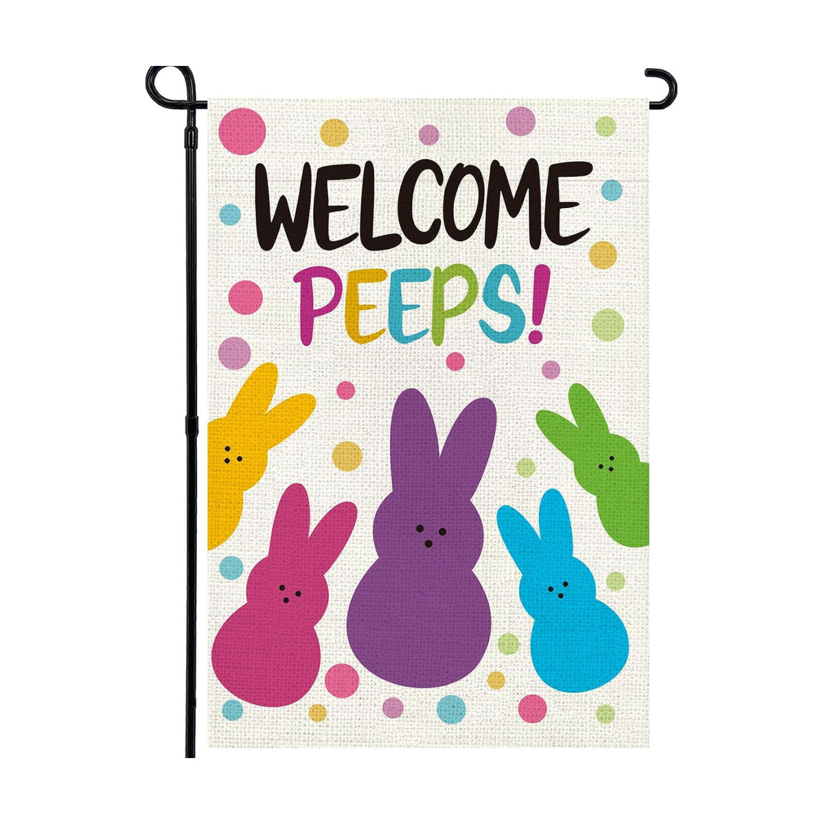 Welcome Easter Garden Flag 12x18in, Double Sided Bunny Flag for Yard
