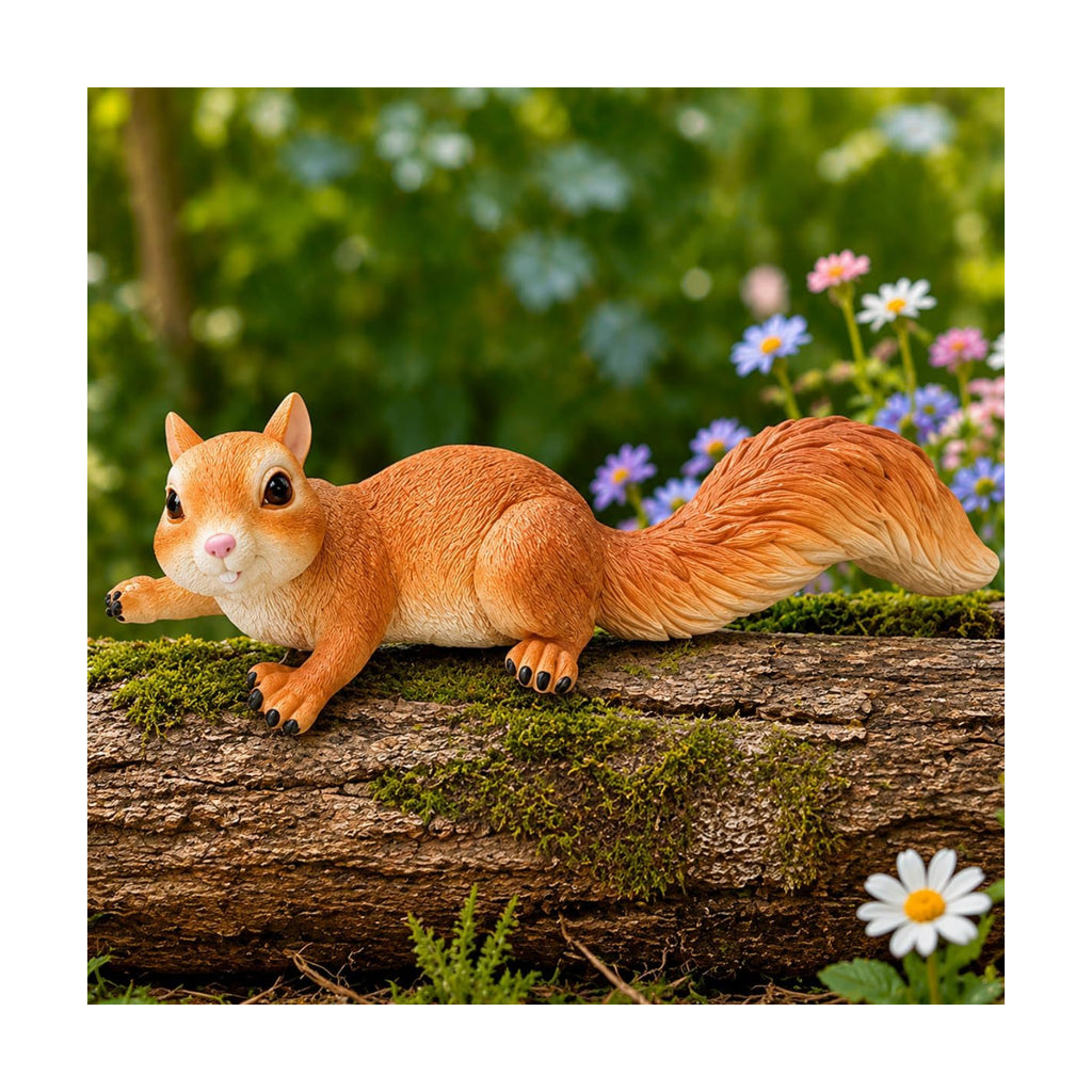 Squirrel Garden Statue Outdoor Decor, 13.8''(L)Resin Squirrel Figurine | Resin Squirrels Sculpture Decoration for Yard