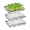 Stainless Steel Sprouting Trays -3pack,Seed Sprouting Kit, Microgreens Growing Kit, Plant Germination Tray with Filter