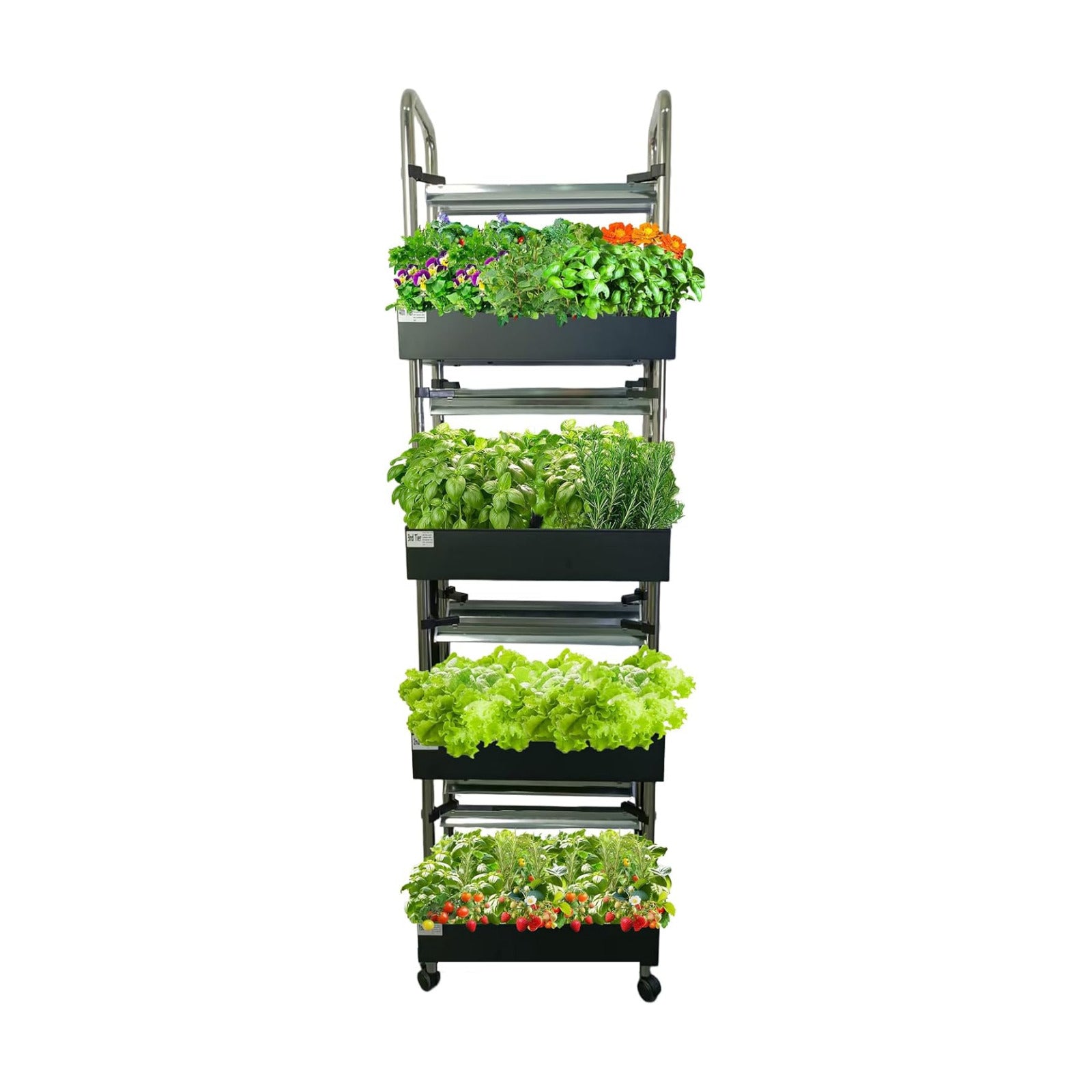 4-Tier 80 Pod Hydroponic Growing System, Smart Vertical Garden | Full-spectrum LED grow lights with auto water pump